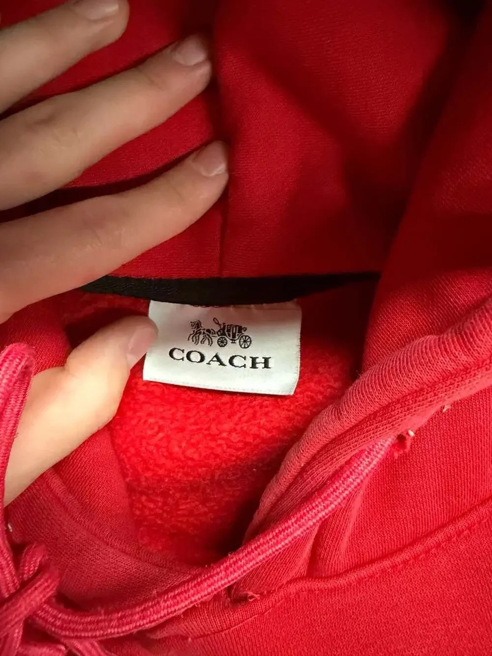 Coach Red Signature Horse and Carriage Graphic Hoodie Sweatshirt